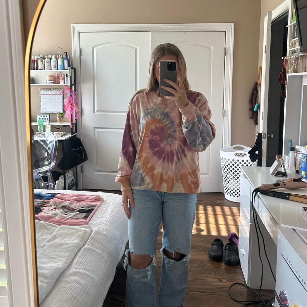 American Eagle Outfitters Pink, Purple, Blue and Other Colors Tie-Dye Sweater